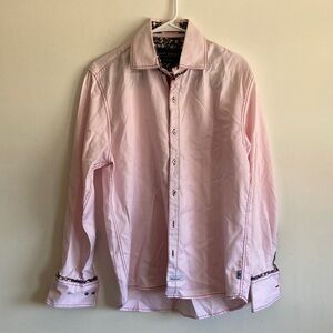Scott Weiland English Laundry Light Pink Dress Shirt with Contrast Trim XL